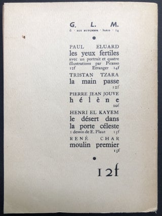 Cahiers G. L. M. Cinquieme Cahier (5th), Avil 1937