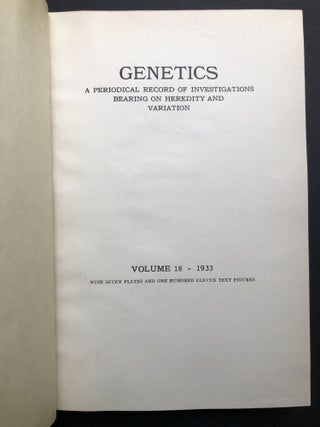 Bound volume of Genetics journal, Vol. 18, 1933
