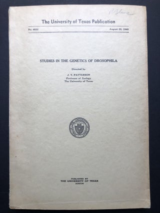 Item #H24483 Studies in the Genetics of Drosophila -- First volume (1940), signed by geneticist...
