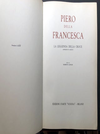 Piero Della Francesco: La Leggenda Della Croce (Affreschi i Arezzo), limited edition in quarter vellum