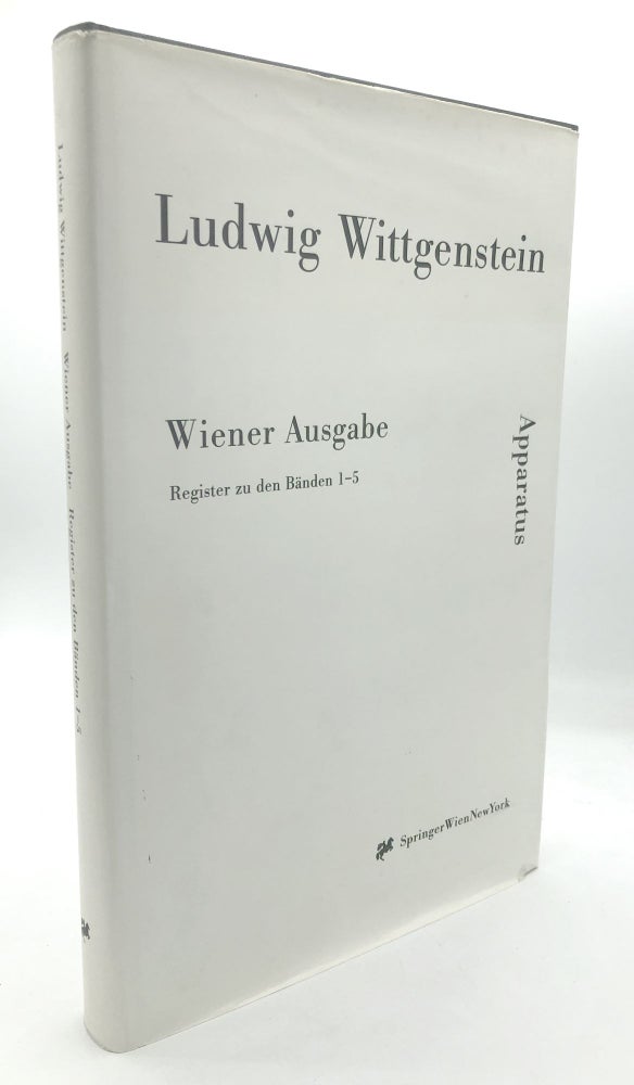 Item #H24539 Wiener Ausgable, Apparatus, Register zu den Banden 1-5. Michael Nedo, ed. Ludwig Wittgenstein.