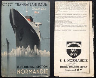 Item #H24576 Longitudinal Section S/S Normandie, together with large 1935 instructional poster...
