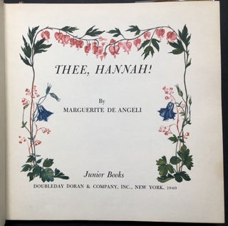 Thee, Hannah! Warmly inscribed first edition