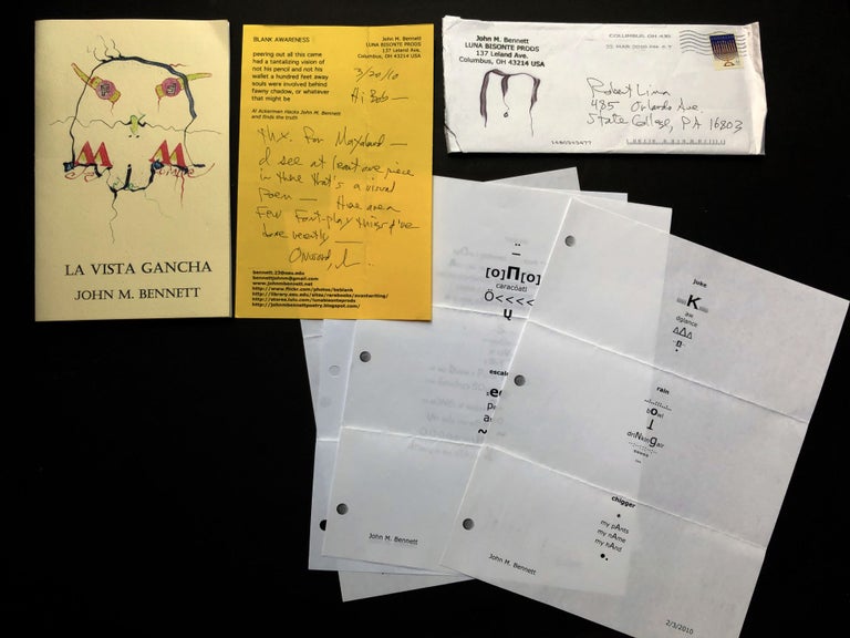 Item #H24610 La Vista Gancha - inscribed, plus envelope with short handwritten note and a few more poems. John M. Bennett.