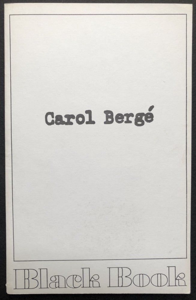 Item #H24684 Rituals & Gargoyles (Black Book no. 2), inscribed to an old friend. Carol Bergé.