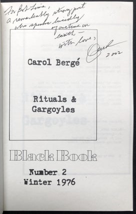 Rituals & Gargoyles (Black Book no. 2), inscribed to an old friend