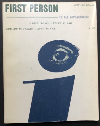 Item #H24872 First Person, Vol. I no. 3, Spring-Summer 1961. M. D. Elevitch, Edward Dahlberg,...