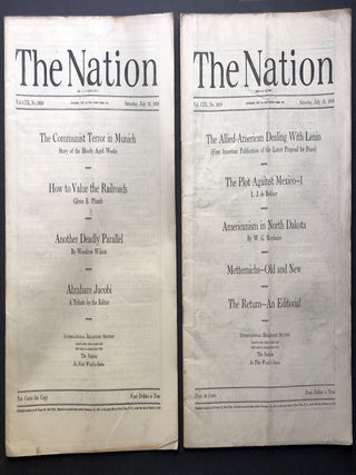 The Nation, complete year 1919, Vol. CVIII no. 2792 - Vol. CIX no. 2843, Jan. 4 - Dec . 27, 1919