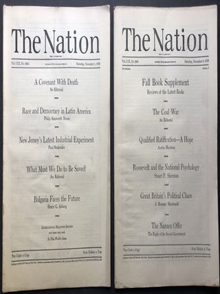 The Nation, complete year 1919, Vol. CVIII no. 2792 - Vol. CIX no. 2843, Jan. 4 - Dec . 27, 1919