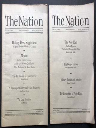 The Nation, complete year 1919, Vol. CVIII no. 2792 - Vol. CIX no. 2843, Jan. 4 - Dec . 27, 1919