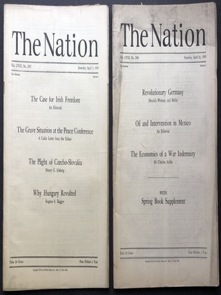 The Nation, complete year 1919, Vol. CVIII no. 2792 - Vol. CIX no. 2843, Jan. 4 - Dec . 27, 1919