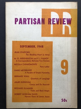 Item #H25239 Partisan Review, September 1948. Jean Stafford, Richard Ellman, James Burnham