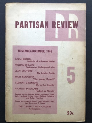 Item #H25242 Partisan Review, November - December 1946. Charles Baudelaire, Henri Michaux,...
