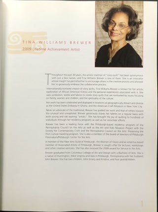 Tina Williams Brewer: Guided by Ancestors, a book of Brewer's quilts etc. published to celebrate her receipt of the Pittsburgh Filmmakers & Center for the Arts Lifetime Achievement Award, 2009
