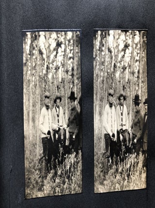 Small ca. 1910 photo album of a hunting trip, possibly Montana: fishing, black bears, elk, etc.