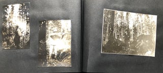 Small ca. 1910 photo album of a hunting trip, possibly Montana: fishing, black bears, elk, etc.