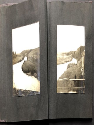 Small ca. 1910 photo album of a hunting trip, possibly Montana: fishing, black bears, elk, etc.