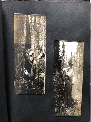 Small ca. 1910 photo album of a hunting trip, possibly Montana: fishing, black bears, elk, etc.
