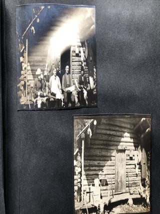 Small ca. 1910 photo album of a hunting trip, possibly Montana: fishing, black bears, elk, etc.