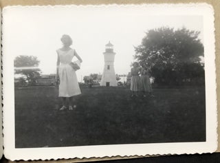 1955 small photo album: 6 women visiting Jack Adams Reptile Park & other amusements, Long Beach Mississippi