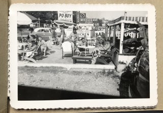 1955 small photo album: 6 women visiting Jack Adams Reptile Park & other amusements, Long Beach Mississippi