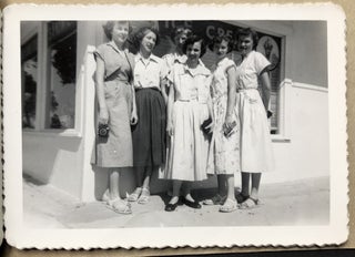 1955 small photo album: 6 women visiting Jack Adams Reptile Park & other amusements, Long Beach Mississippi