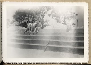 1955 small photo album: 6 women visiting Jack Adams Reptile Park & other amusements, Long Beach Mississippi