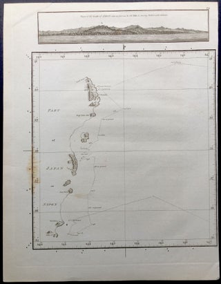 Item #H25303 View of the Coast of Japan when we first saw It & chart of Part of Japan or Nipon,...