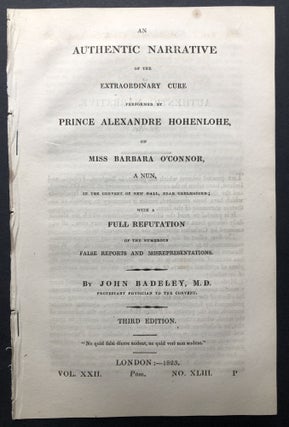 Item #H25341 An authentic narrative of the extraordinary cure performed by Prince Alexandre...