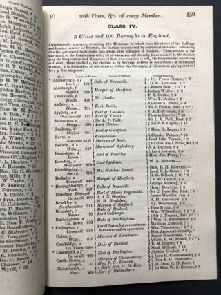 Analysis of the British House of Commons, as at present constituted; in which are exhibited the nature and extent of the suffrage, patronage and population, in every county, city, and borough. With the votes of every member