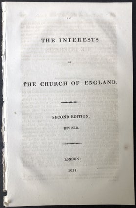 Item #H25353 On the Interests of the Church of England. Anonymous