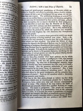 A Letter to the Right Hon. William Pitt, on his apostasy from the cause of Parliamentary reform, to which is subjoined an appendix, containing important documents on that subject