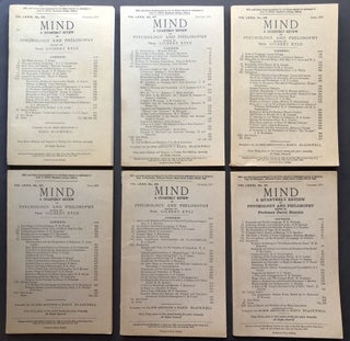 Group of 61 issues of MIND, a Quarterly Review of Psychology & Philosophy 1952-1973 owned by Wilfrid Sellars