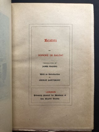 Beatrix, limited to 100 copies, leatherbound