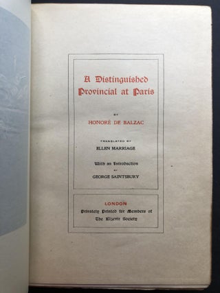 A Distinguished Provincial at Paris, limited to 100 copies, leatherbound