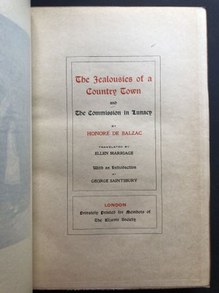 The Jealousies of a Country Town and The Commission in Lunacy, limited to 100 copies, leatherbound