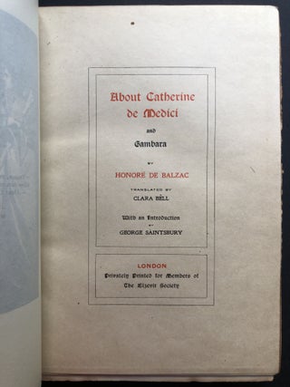About Cathgerine de Medici and Gambara, limited to 100 copies, leatherbound