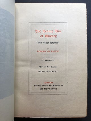 The Seamy Side of History and other stories, limited to 100 copies, leatherbound