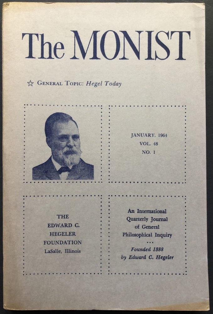 Item #H25915 The Monist, Vol. 48 no. 1, January 1964: Hegel Today. Eugene Freeman, ed. J. N. Findlay.