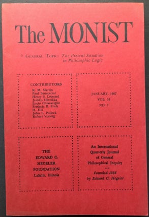 Item #H25921 The Monist, Vol. 51 no. 1, January 1967: The Present Situation in Philosophic Logic....