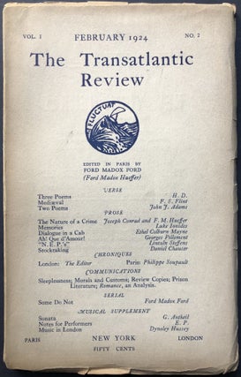 Item #H25957 The Transatlantic Review, Vol. I No. 2, February 1924. Ezra Pound, George Antheil,...