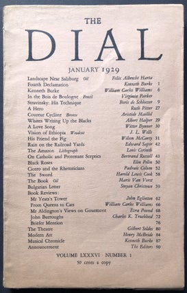 Item #H25961 The Dial, January 1929. William Carlos Williams, Bertrand Russell, Kenneth Burke,...