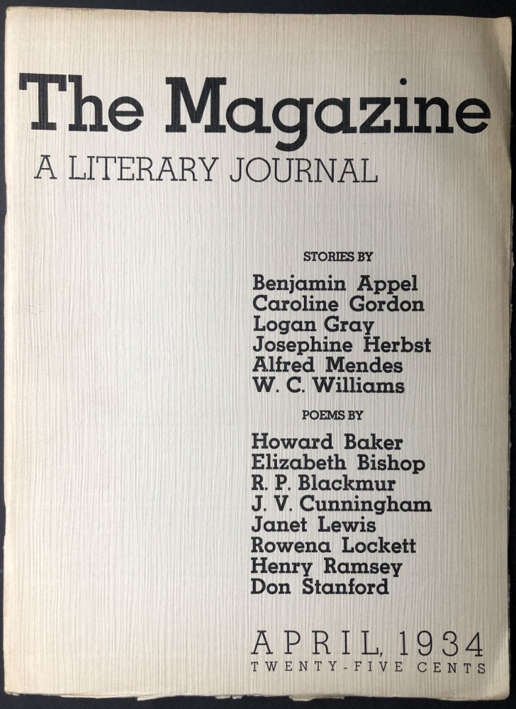 Item #H26030 The Magazine, a Literary Journal, Vol. 1 No. 5, April 1934. Elizabeth Bishop, William Carlos Williams.