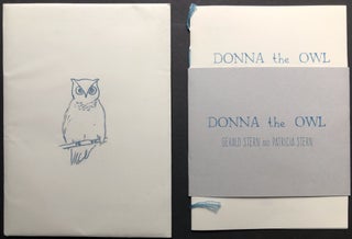 Item #H26074 Donna the Owl - one of 50 signed. Gerald Stern, Patricia