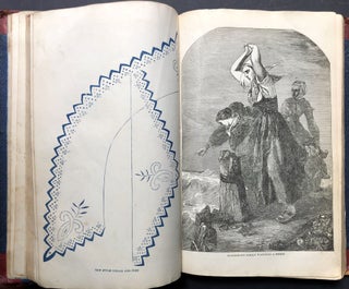 Bound volume of Peterson's Magazine, July-December 1860 - color plates, fashion, patterns, engravings