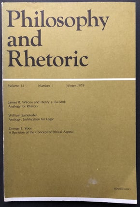 Philosophy & Rhetoric journal, Vol. 1 no. 1 January 1968 - Vol. 12 no. 1 Winter 1979 - 42 issues