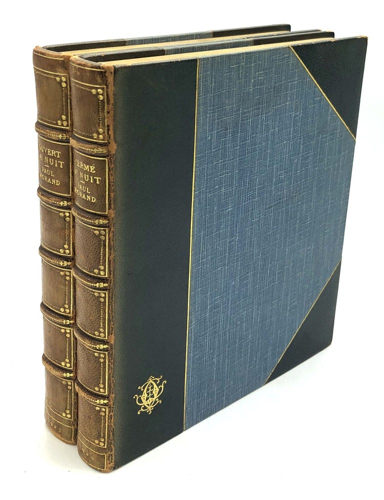 Item #H26333 Open All Night & Closed All Night - signed and limited, handsome leather bindings. Paul Morand, Holland Beresford Vyvyan, Trans.