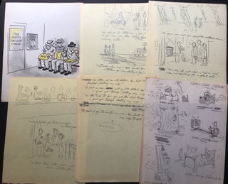 Collection of hundreds of cartoons and original sketches, some in color, 1930s-1950s