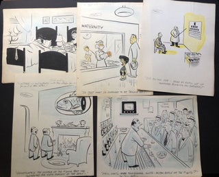 Collection of hundreds of cartoons and original sketches, some in color, 1930s-1950s