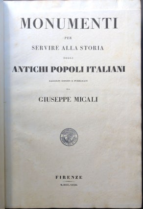 Monumenti per Servire Alla Storia degli Antichi Popoli Italiani, 1832 folio with many plates